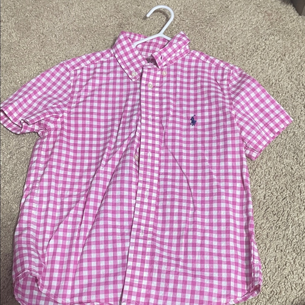 Polo by Ralph Lauren Pink Checkered Kids Shirt